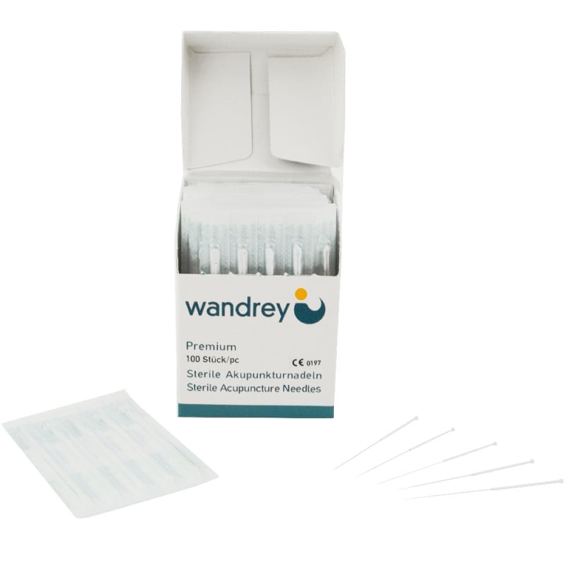 Acupuncture Needles with Silver, Coil Handle 0.30 x 50 mm Medvana UK