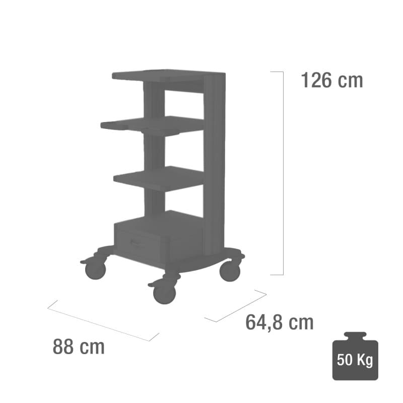 Haeberle Type 2 "toro" Shelf Trolley grey Medvana UK