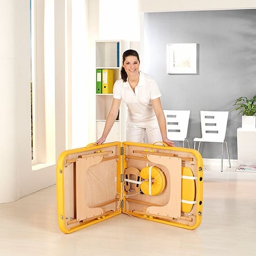 Portable Massage Table, “Bali” yellow Medvana UK