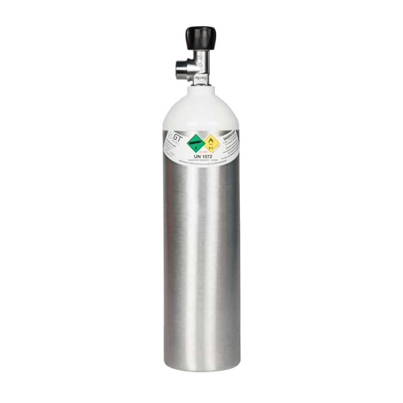 Aluminium Oxygen Tank, filled 1.0 litre Medvana UK