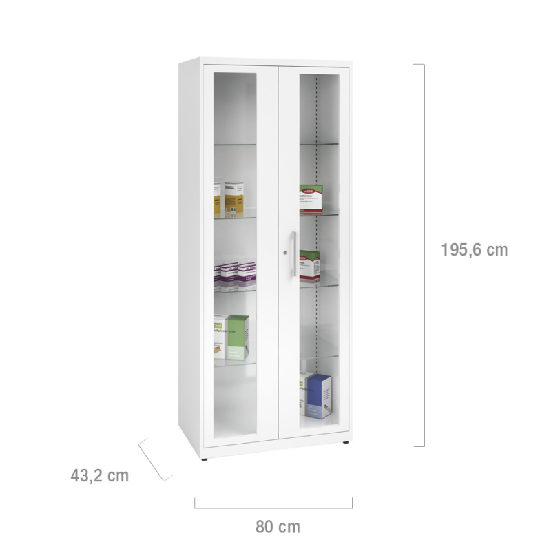 Steel Medicine Cabinet wide | white (RAL 9010) Medvana UK