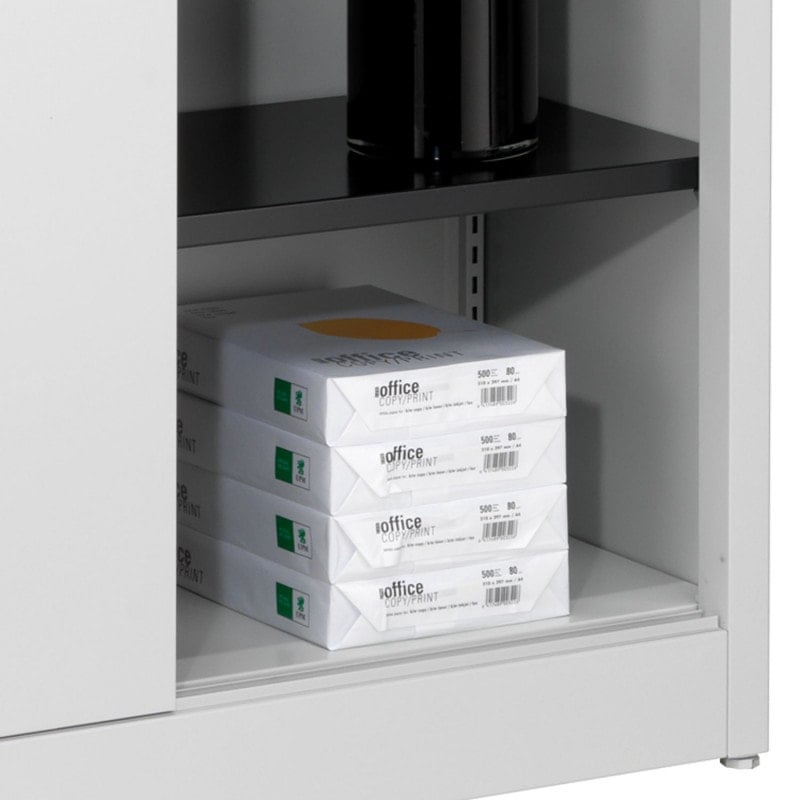 Mauser Sliding Door Cabinet 12.,5 x 120 x 42 cm | light grey Medvana UK