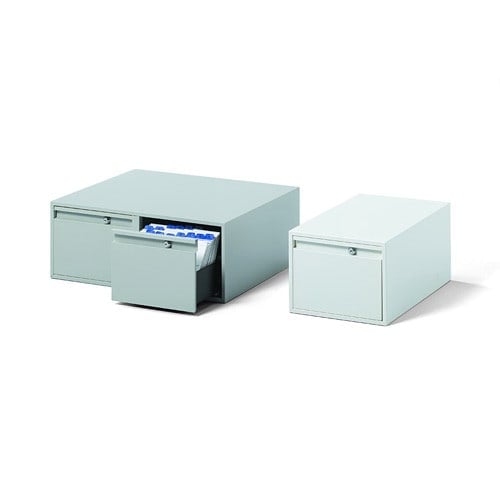 Steel Filing Box DIN A5, 2 pull-out drawers pure white Medvana UK
