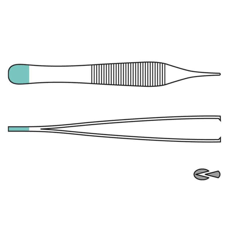 Micro Adson Thumb Forceps, Surgical,12 cm Medvana UK
