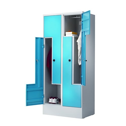 Z Clothes Locker 4 compartments | light grey Medvana UK