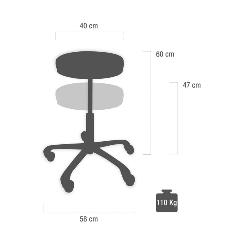 Medical Swivel Stool 55-73cm | white Medvana UK