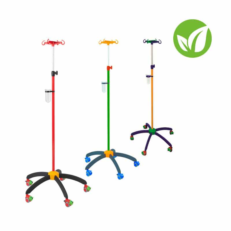 "Rainbow" Children's IV Stand yellow Medvana UK