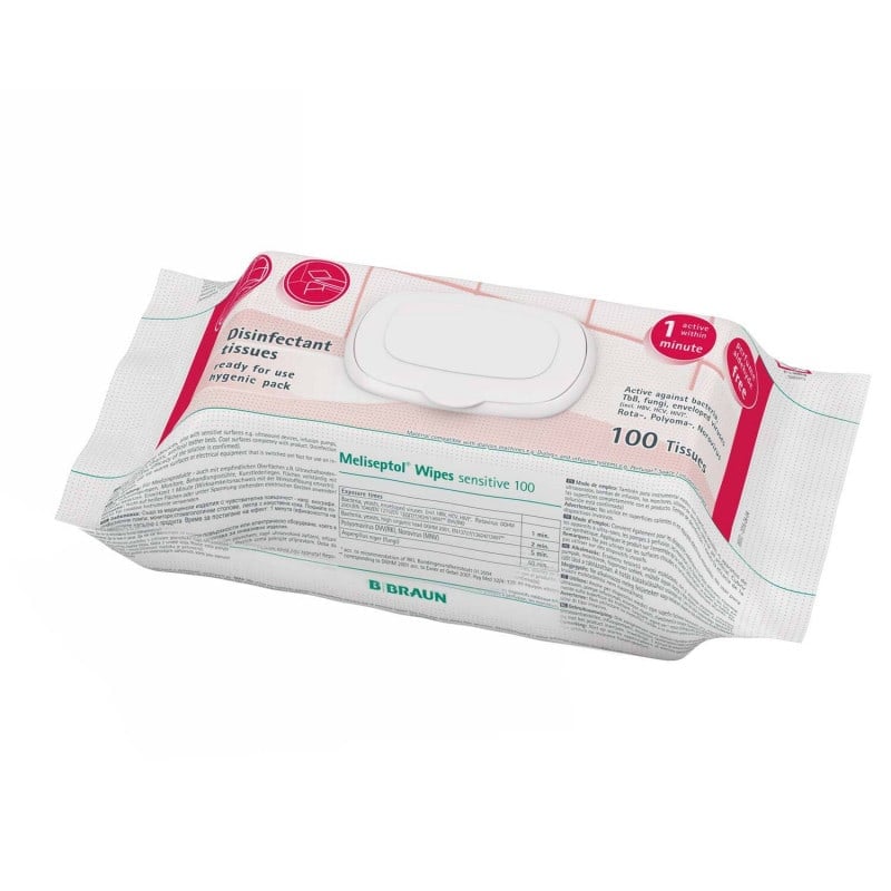 Meliseptol® Wipes sensitive, Dispenser Pack 100 standard wipes Medvana UK