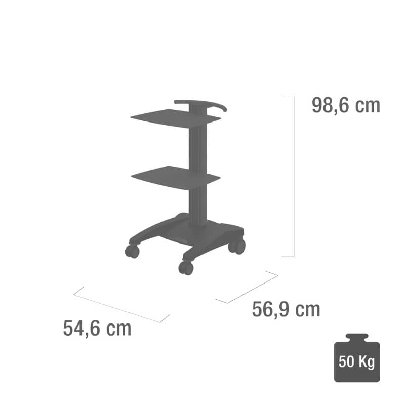 fuego-metal 2 Device Trolley from Haeberle grey Medvana UK