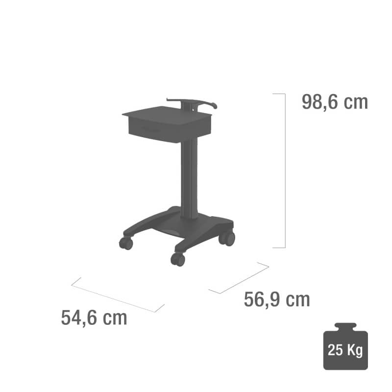 fuego Device Trolley with Drawer blue Medvana UK