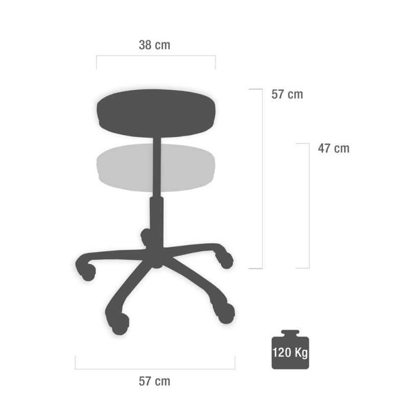 Swivel Stool with Release Ring white Medvana UK