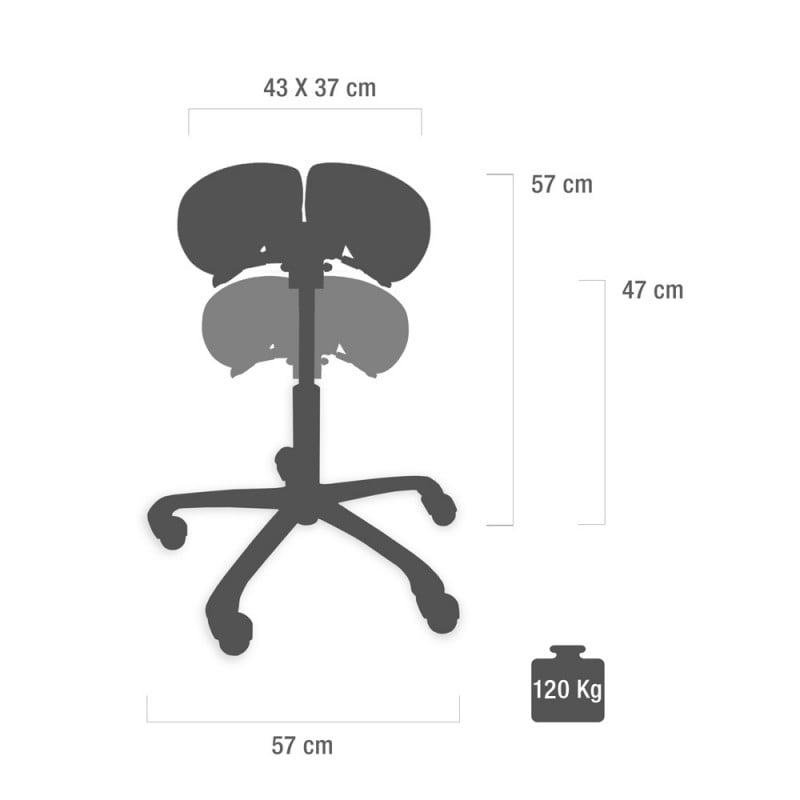 Saddle Stool with Backrest black Medvana UK