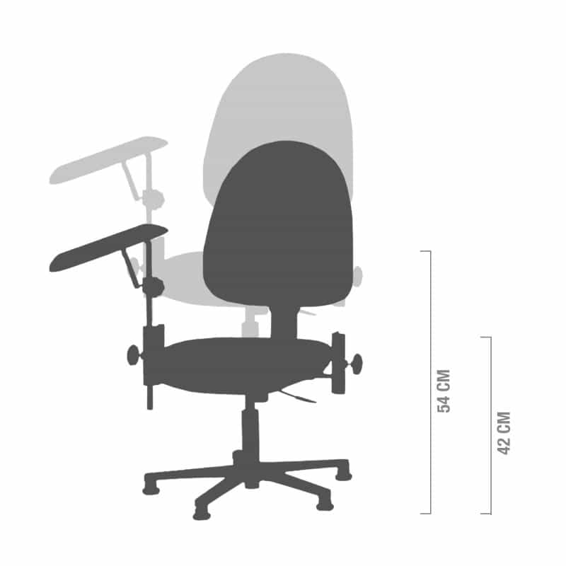 Height-Adjustable Phlebotomy Chair 2 armrests, polished base | green Medvana UK