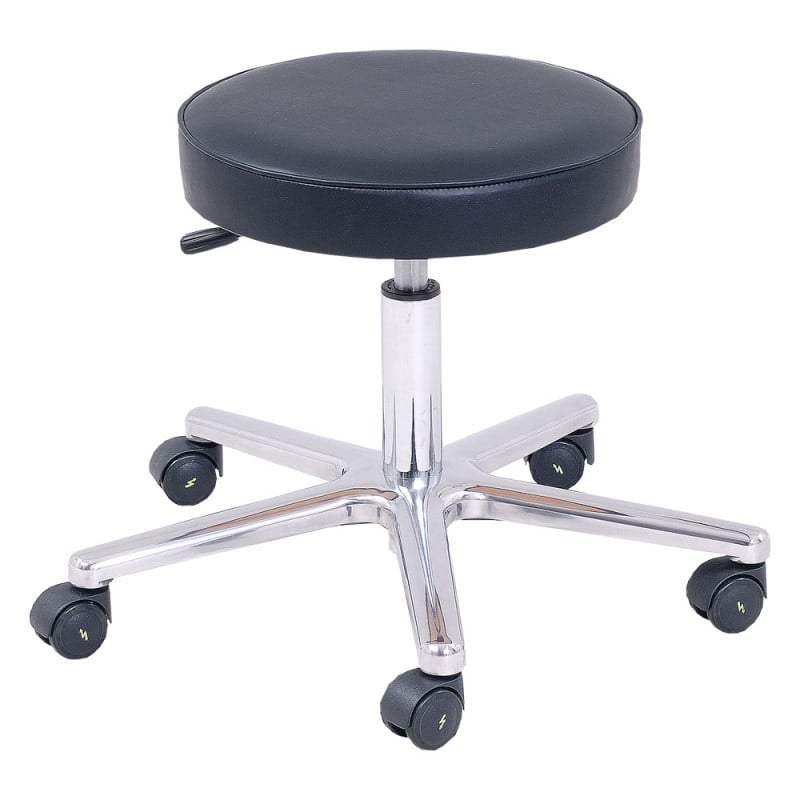 Surgical Stool, Electrically Conductive Höhenverstellung 520 - 700 mm, Handhebel, mit Fußablage Medvana UK