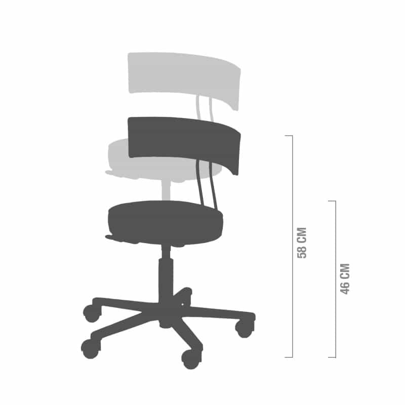 Surgical Chair with Conductive Upholstery Height Adjustment 55-73 cm, Hand Lever and with Footrest Medvana UK