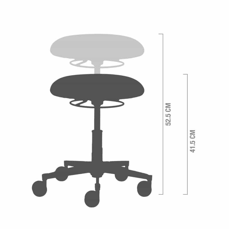 myXPERT Multi-Functional Swivel Stool Maxi-Disc | light grey Medvana UK