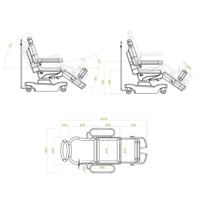 «Panamera» Treatment Chair navy blue Medvana UK