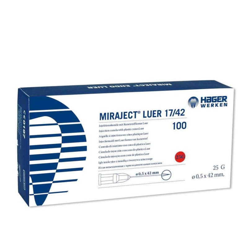 Miraject Luer Cannulas 0.5 x 42 mm Medvana UK