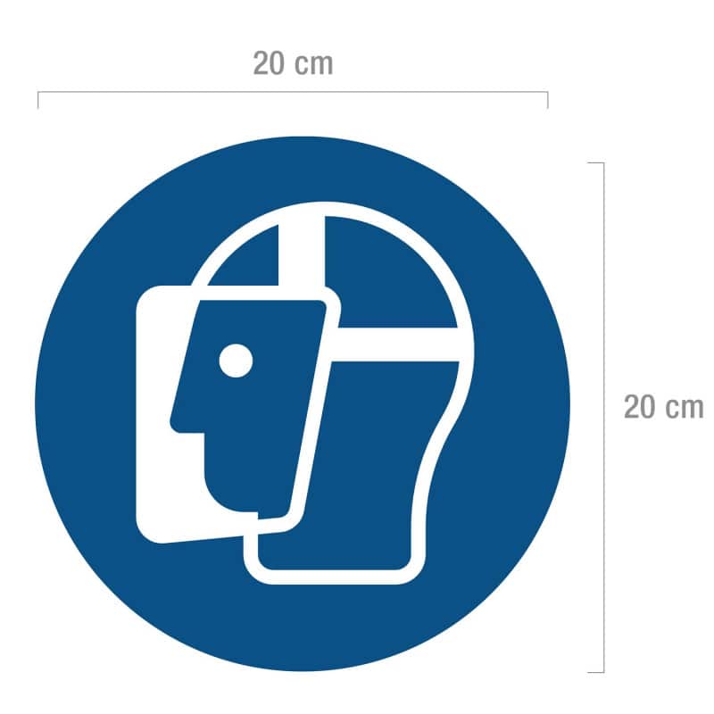 "Wear Face Shield" Mandatory Safety Sticker (foil) Medvana UK