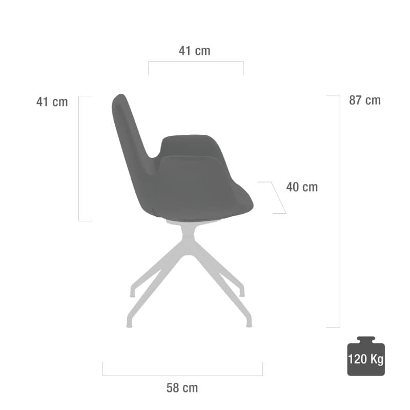 myHELIOS Waiting Room Chair polished aluminium base | grey Medvana UK