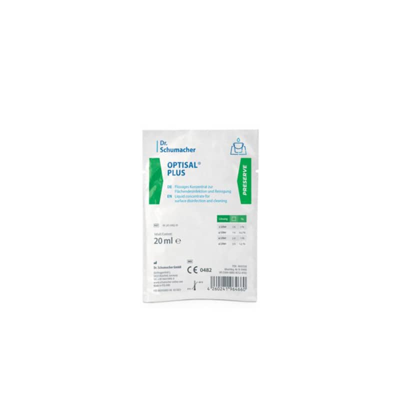 Optisal Plus Disinfectant Cleaner 10 x 20 ml Pouch Medvana UK