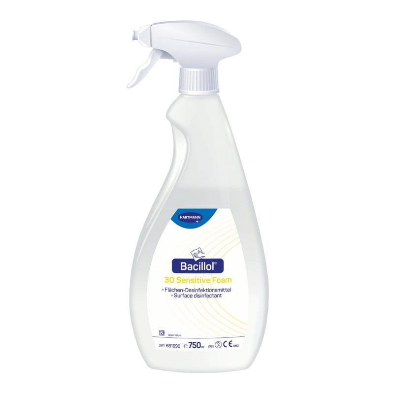 Bacillol 30 Sensitive Foam Surface Disinfectant 750 ml spray bottle Medvana UK