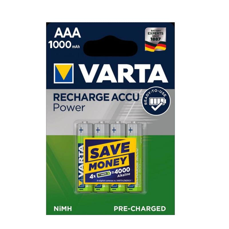 Recharge Accu Power Micro AAA NiMH 1000mAh Medvana UK