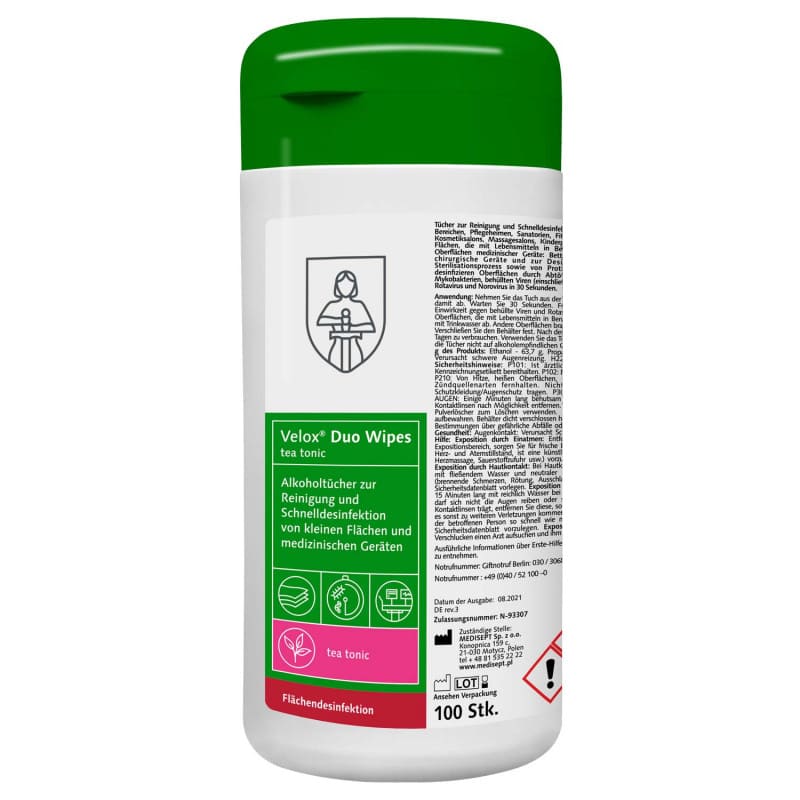 Velox Duo Wipes dispenser (100 wipes) Medvana UK
