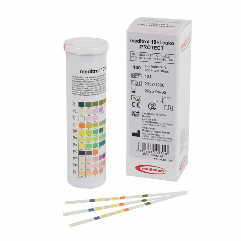 meditrol® 10+ Leuko Urine Test Strips Medvana UK