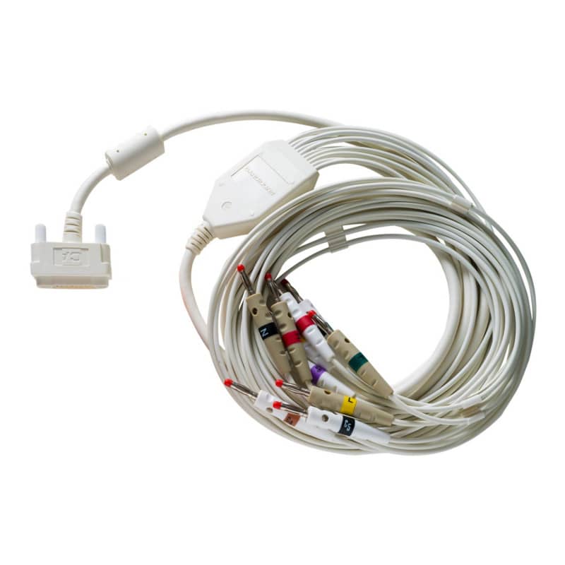 Cardioline ECG Patient Cable with 10 snap buttons Medvana UK