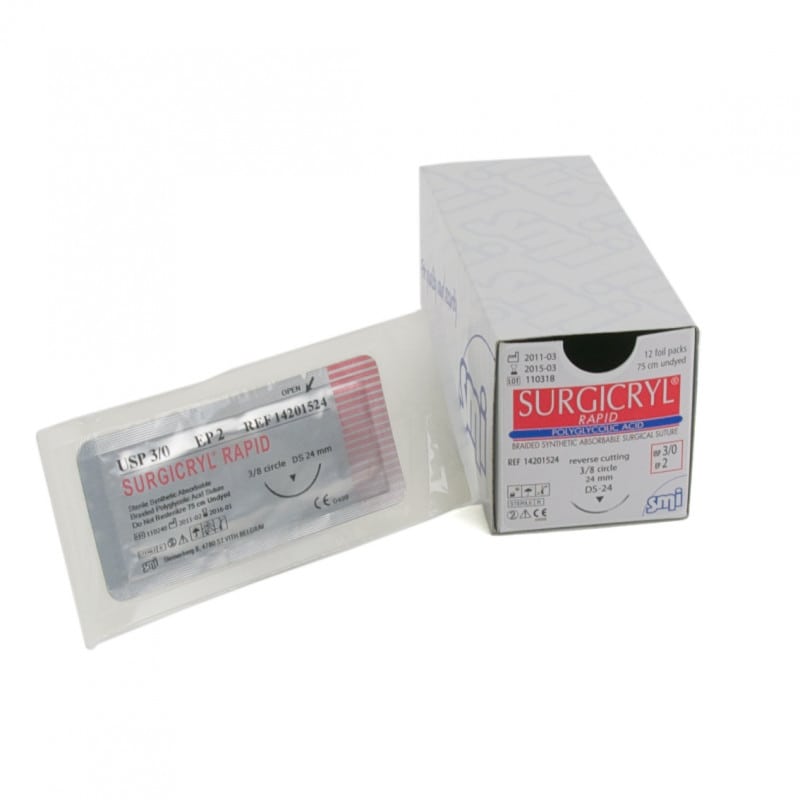 Surgicryl Rapid USP4-0 EP1.5 75cm HR17 Medvana UK