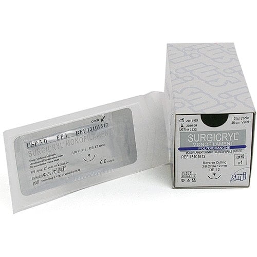Surgicryl Monofilament USP4-0 EP1.5 75cm DS19 Medvana UK