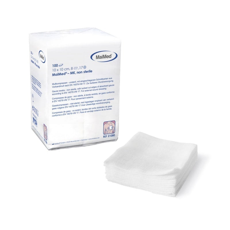 Non-Sterile Gauze Compresses 12-ply | 10 x 10 cm Medvana UK