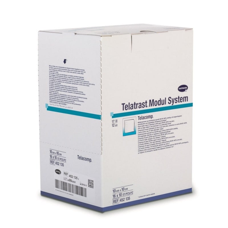 Telacomp® sterile 7.5 x 7.5 cm, 16-ply, 17-thread, 10 x 10 pcs Medvana UK