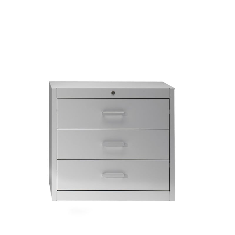 Mauser metallic storage cupboard with self closing system 3 drawers - 3 tracks | graphite Medvana UK