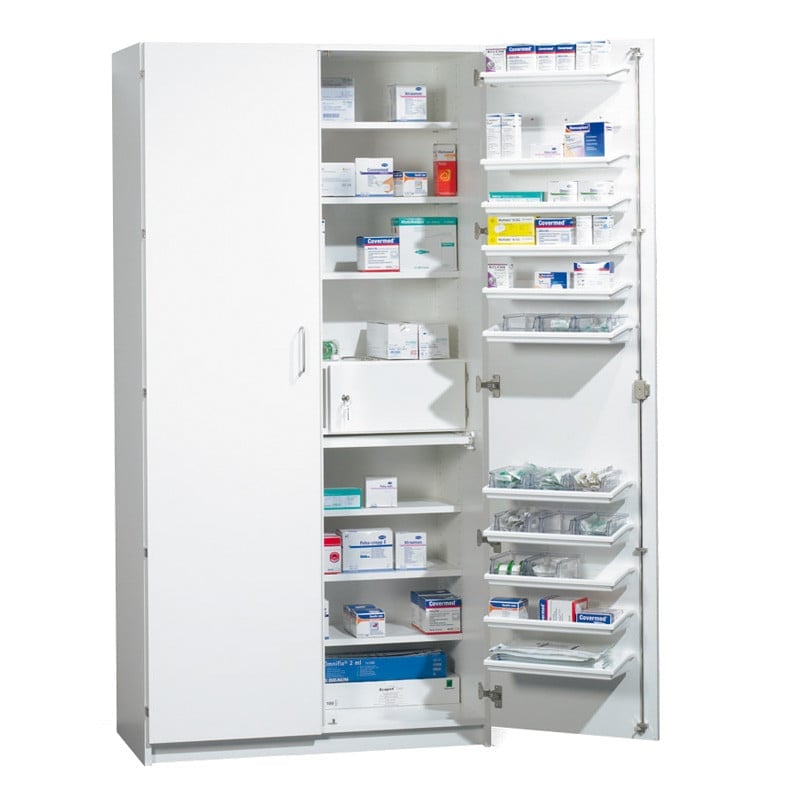 Medicine Cabinet with medical fridge | white
