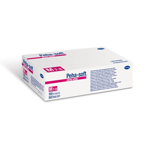 Peha-soft Nitrile White Gloves M