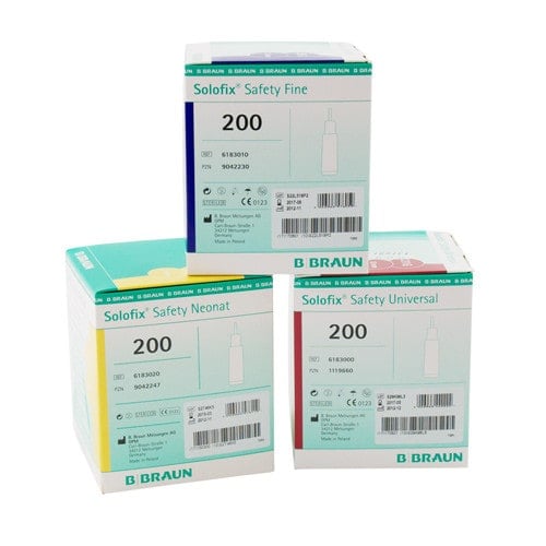 Solofix® Safety Lancets Fine, 25G, Blue Medvana UK