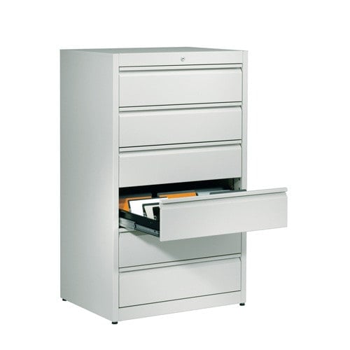Steel Filing Cabinet with Automatic Closing System 6 drawers, 3 tracks | ultramarine Medvana UK