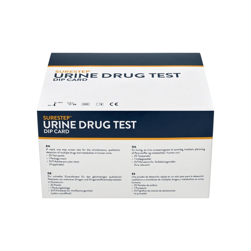 SureStep™ Urine Drug Test Dip Card (6) Test 6: COC-AMP-THC-MOP-BZO-BUP Medvana UK