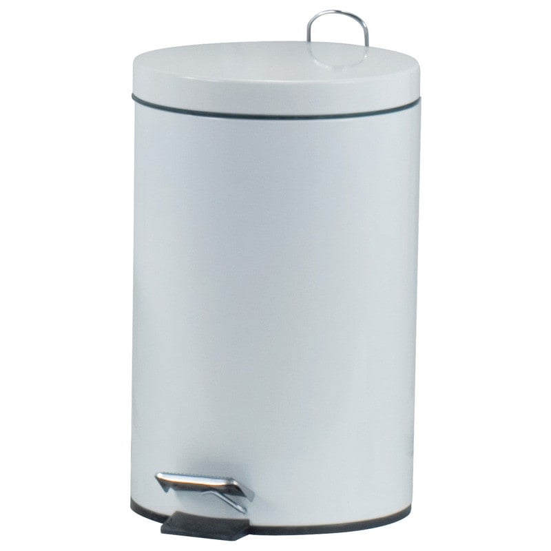 Pedal Rubbish Bin Metal, white lacquered | 12 litres Medvana UK