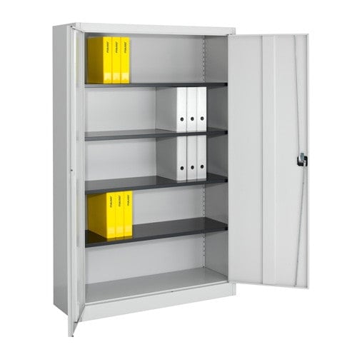 Locking Cabinet 95 cm | pure white | light grey Medvana UK