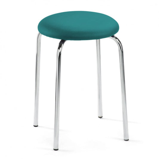 Leatherette-Stackable Stool, upholstered white Medvana UK