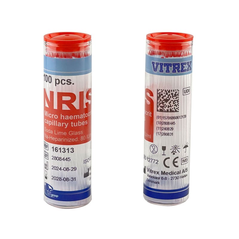 Hematocrit Capillary Tubes, heparinised Medvana UK