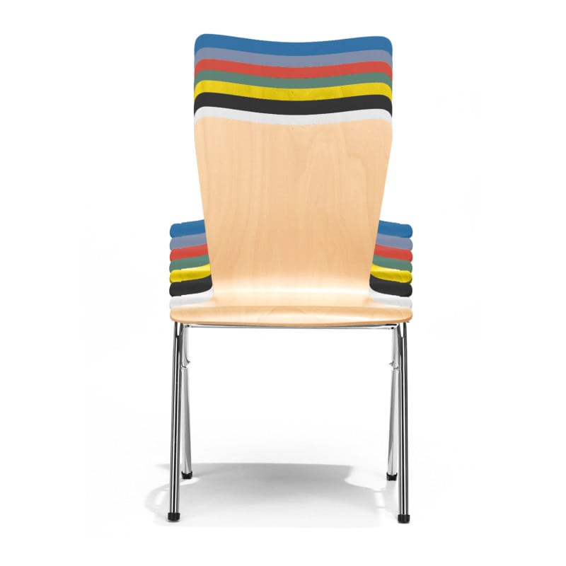 Stacking Chair Made of Beech curved | black Medvana UK