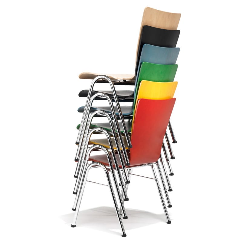 Stacking Chair Made of Beech trapezoid | black Medvana UK