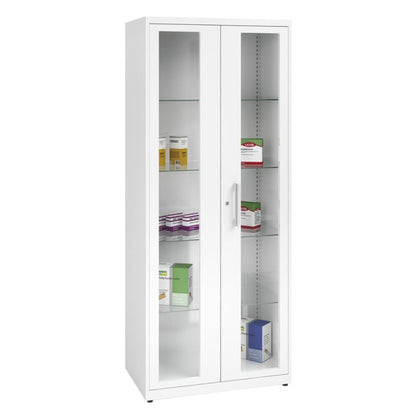 Steel Medicine Cabinet narrow | pale grey (RAL 7035)