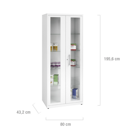 Steel Medicine Cabinet wide | white (RAL 9010)