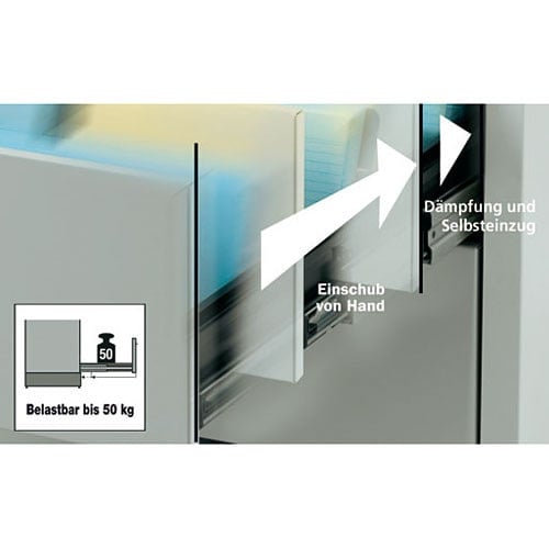 Mauser metallic storage cupboard with self closing system 3 drawers - 3 tracks | graphite Medvana UK