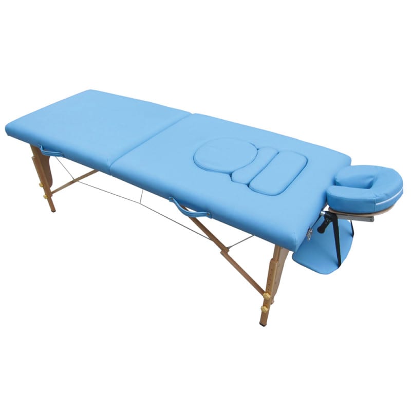Portable Massage Table, “Surabaya” light blue Medvana UK